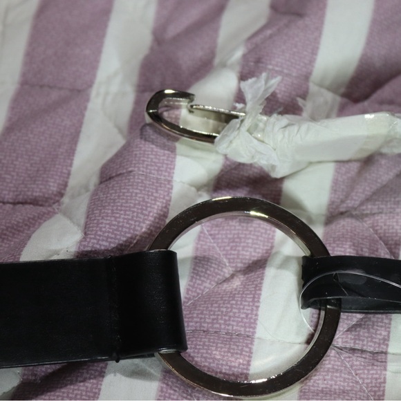 CJ Banks black adjustable belt with silver tone hardware, size 20/22 - Picture 1 of 6